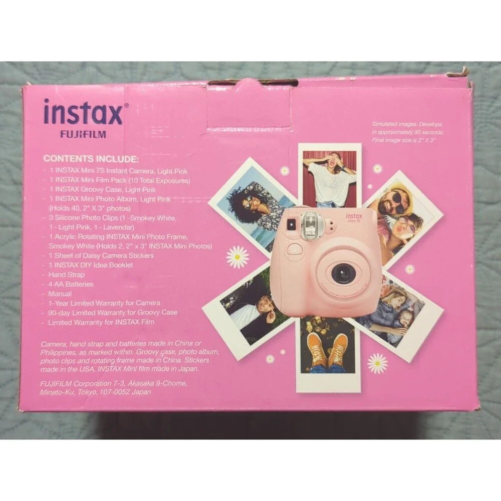 Fujifilm Instax Mini 7S Instant Light Pink Camera Bundle Tested and Works